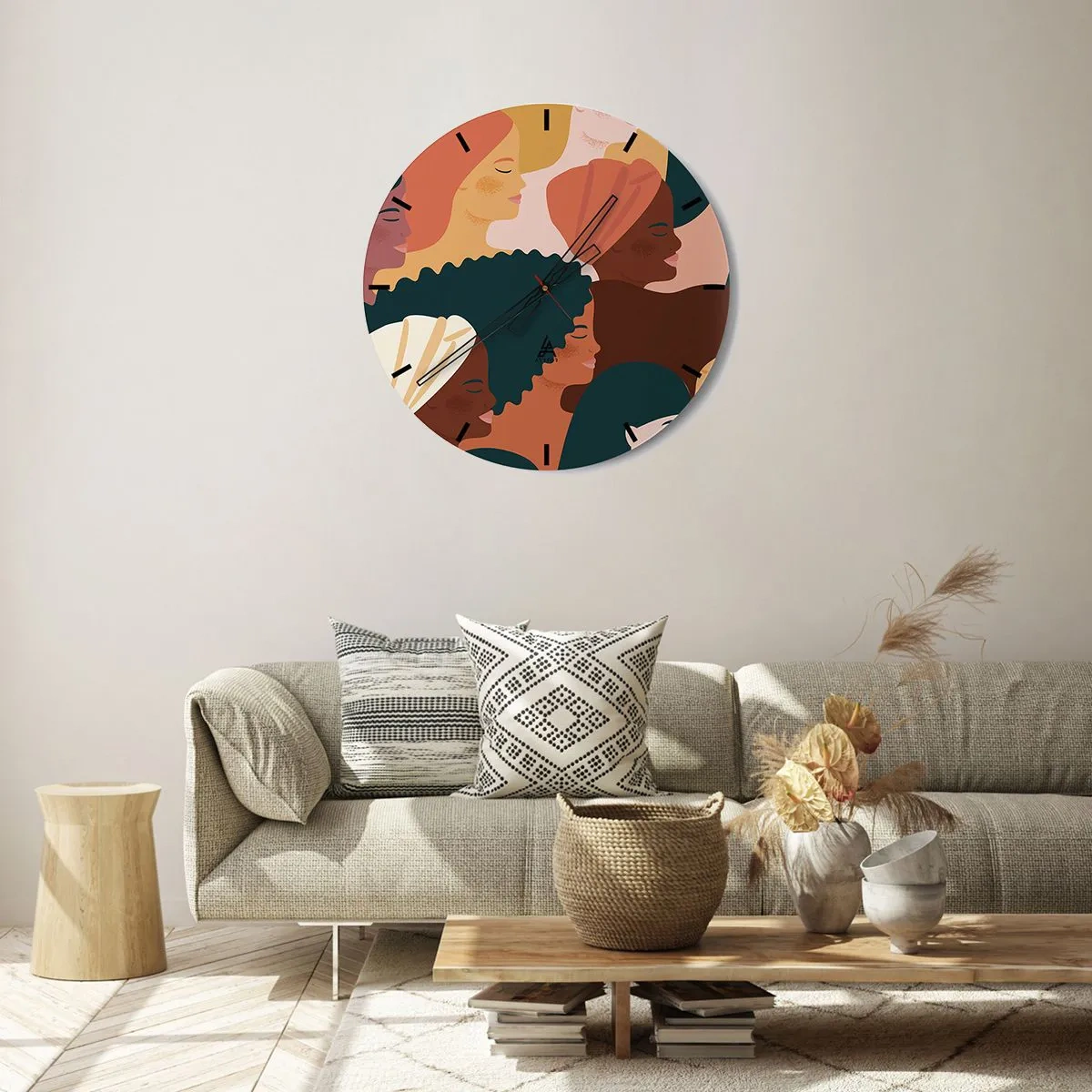 Wandklok - Klok - Alleen vrouwelijkheid - 30x30 cm