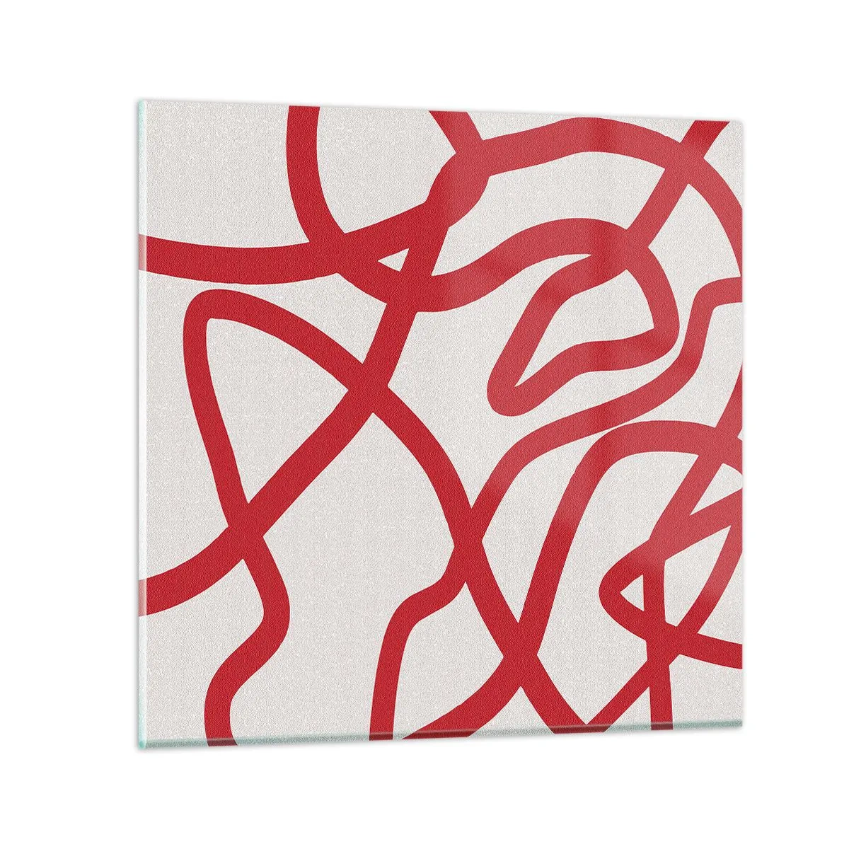 Schilderen op glas - Rood op wit - 30x30 cm