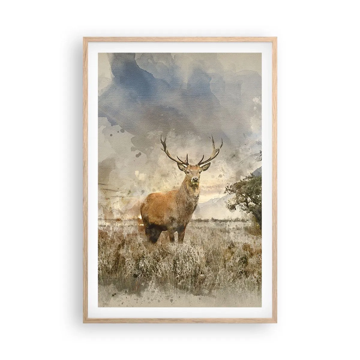 Een poster in een licht eiken lijst - Waardigheid - kracht - waardigheid - 61x91 cm