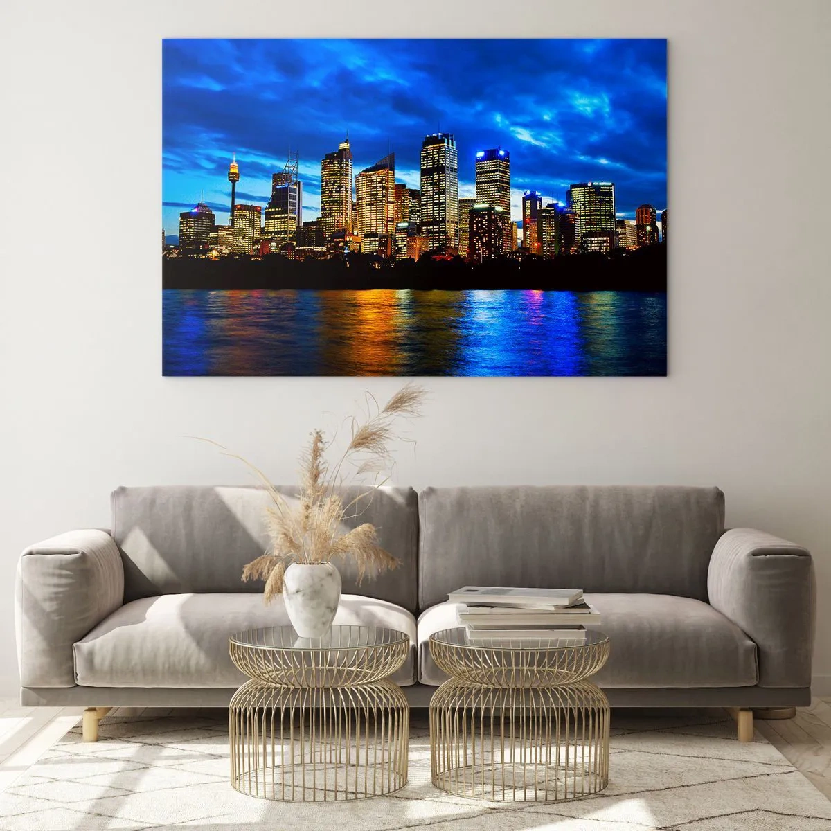 Schilderen op glas - Een nacht van licht en kleuren - 100x70 cm
