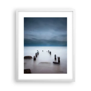 Poster in een witte lijst - Peinzend meer - 40x50 cm