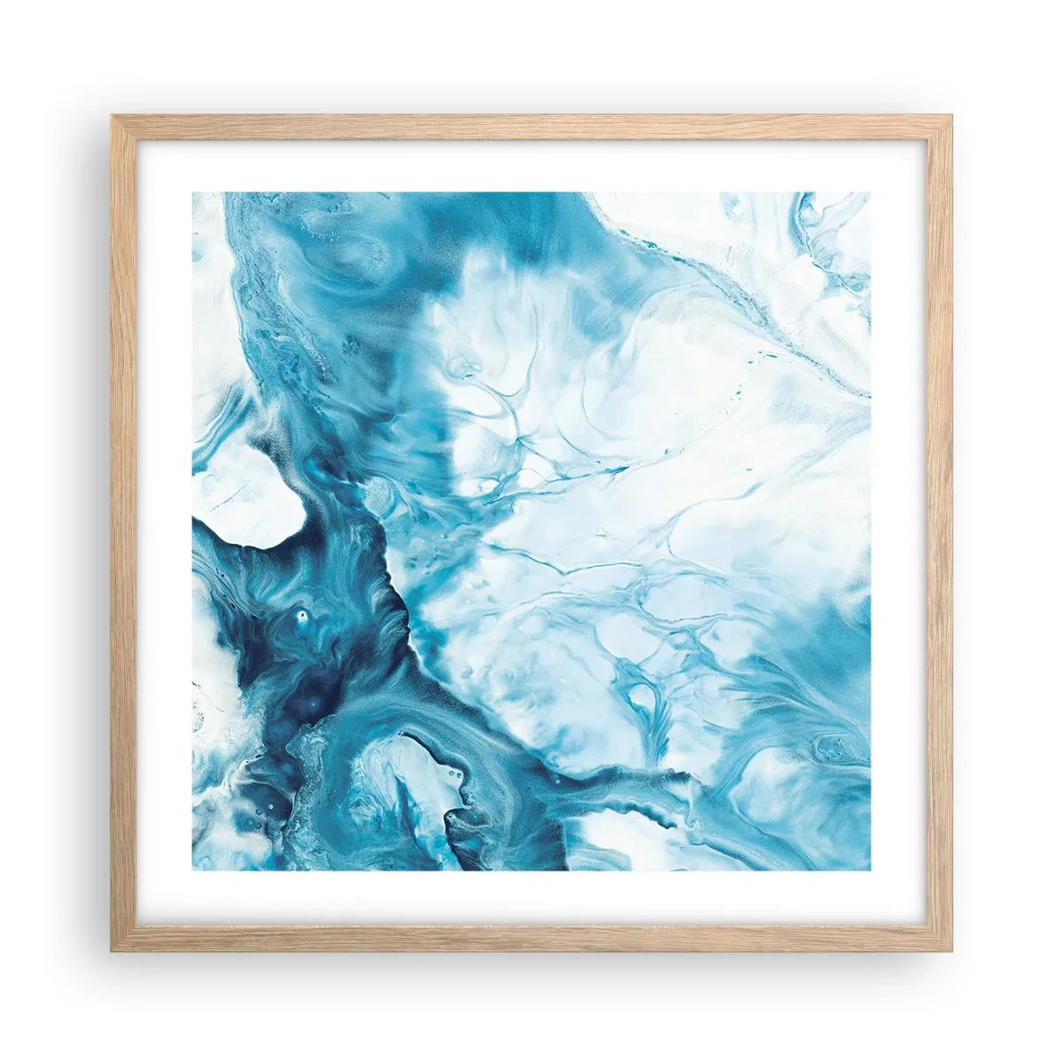 Een poster in een licht eiken lijst - Blauw Concert - 50x50 cm