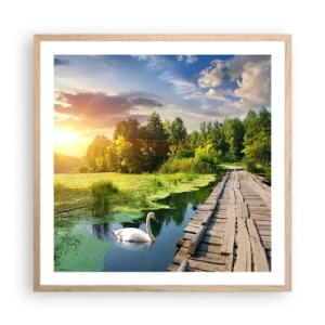 Een poster in een licht eiken lijst - Zomer, zomer overal - 60x60 cm