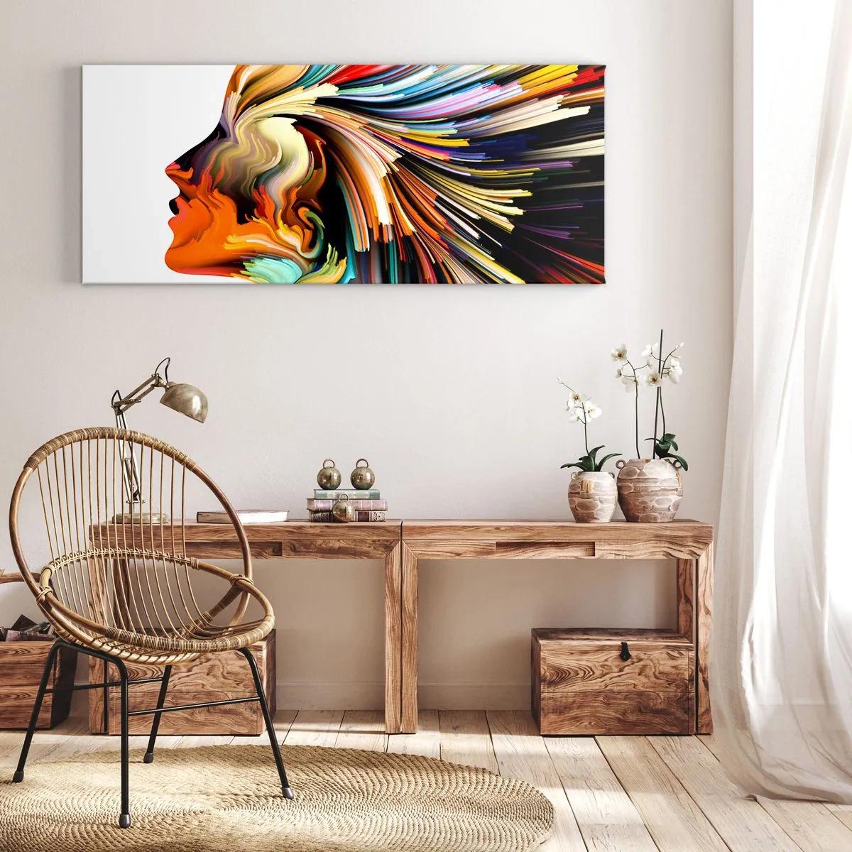 Schilderen op canvas - Een explosie van verbeelding - 100x40 cm