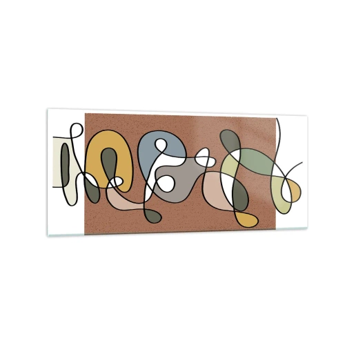 Schilderen op glas - Abstractie die het glimlachen waard is - 120x50 cm