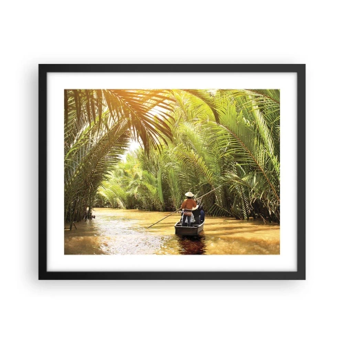 Poster in een zwarte lijst - Een palmravijn langs - 50x40 cm