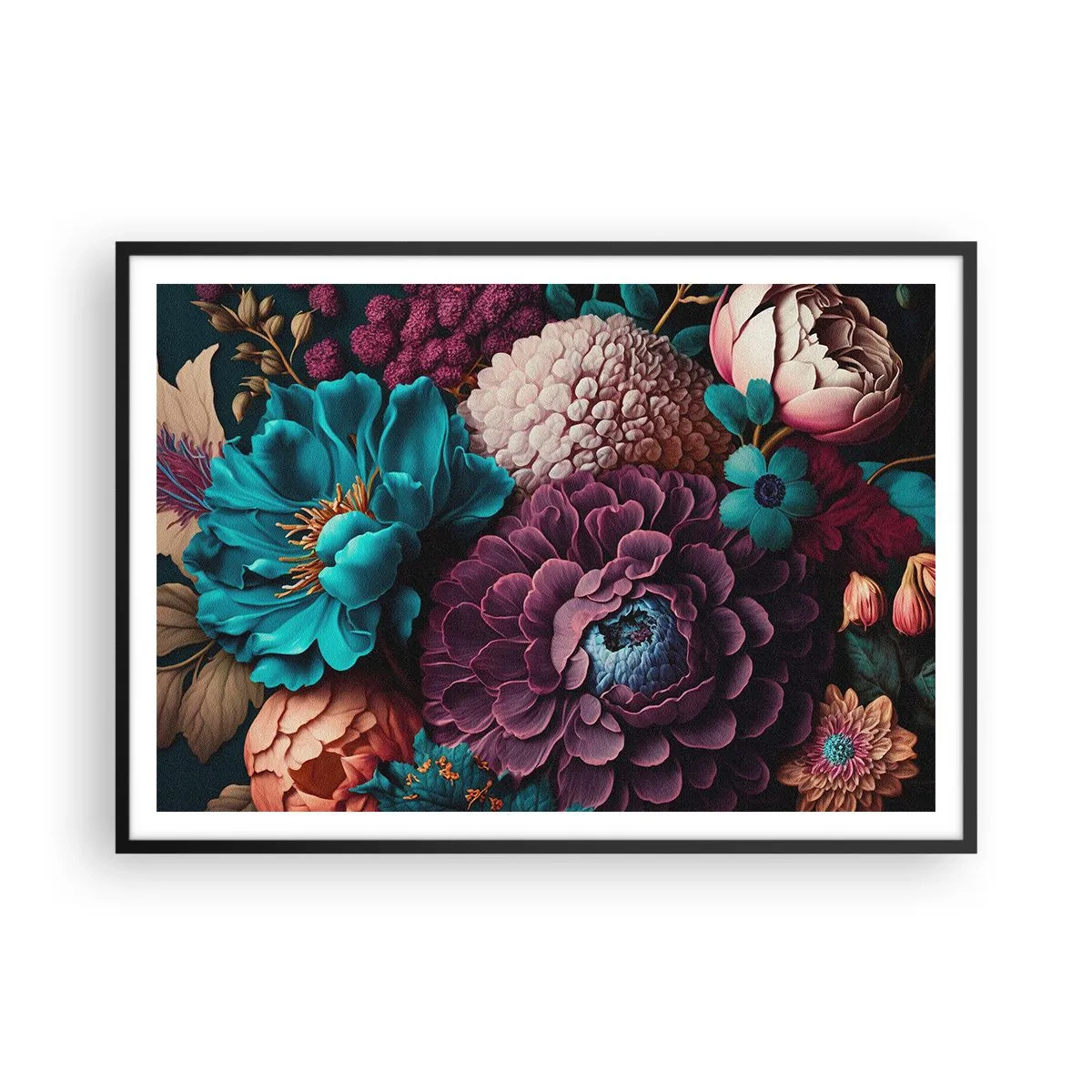 Poster in een zwarte lijst - Natuur in overvloed - 100x70 cm