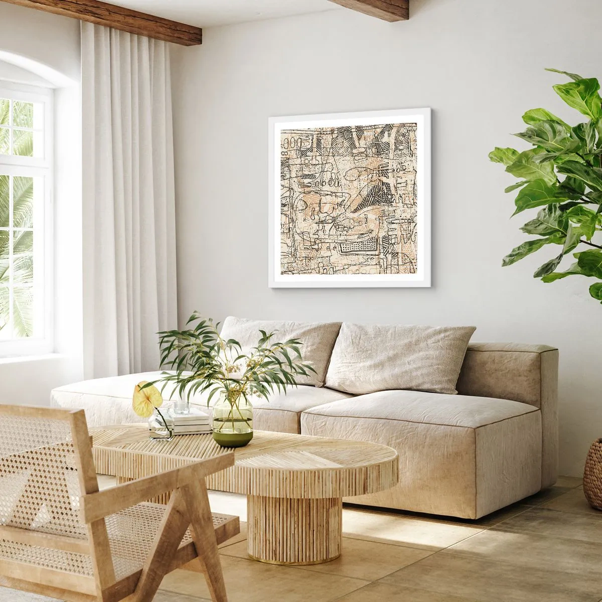 Poster in een witte lijst - Het wacht om te worden gedecodeerd - 60x60 cm