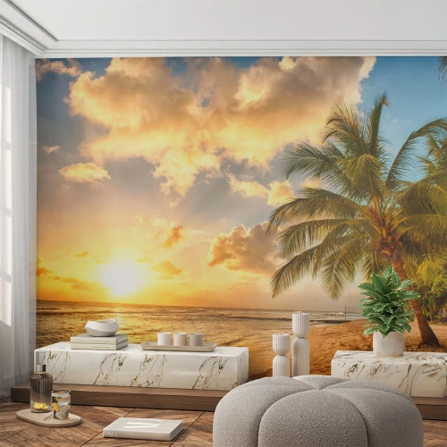 Fotobehang op maat Standard Eco - Eeuwige zomer, altijd vakantie - Landschap, Strand, Kokospalm