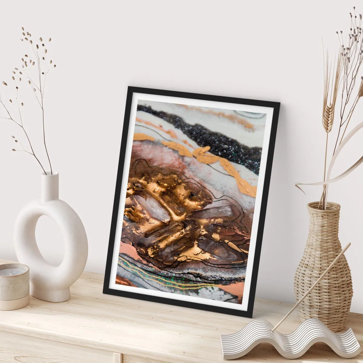 Poster in een zwarte lijst - Het element aarde - 70x100 cm