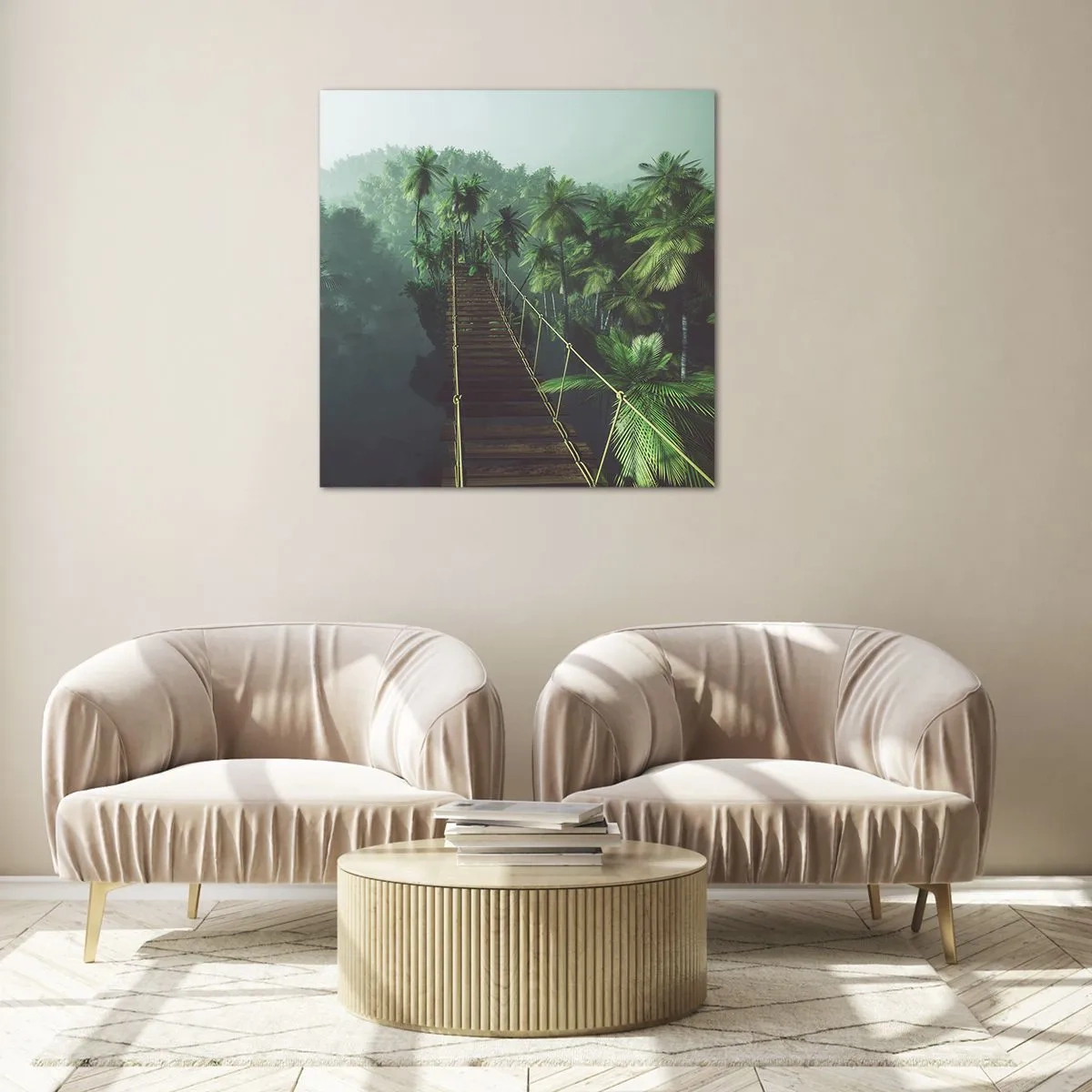 Schilderen op glas - Over de branding van groen - 50x50 cm