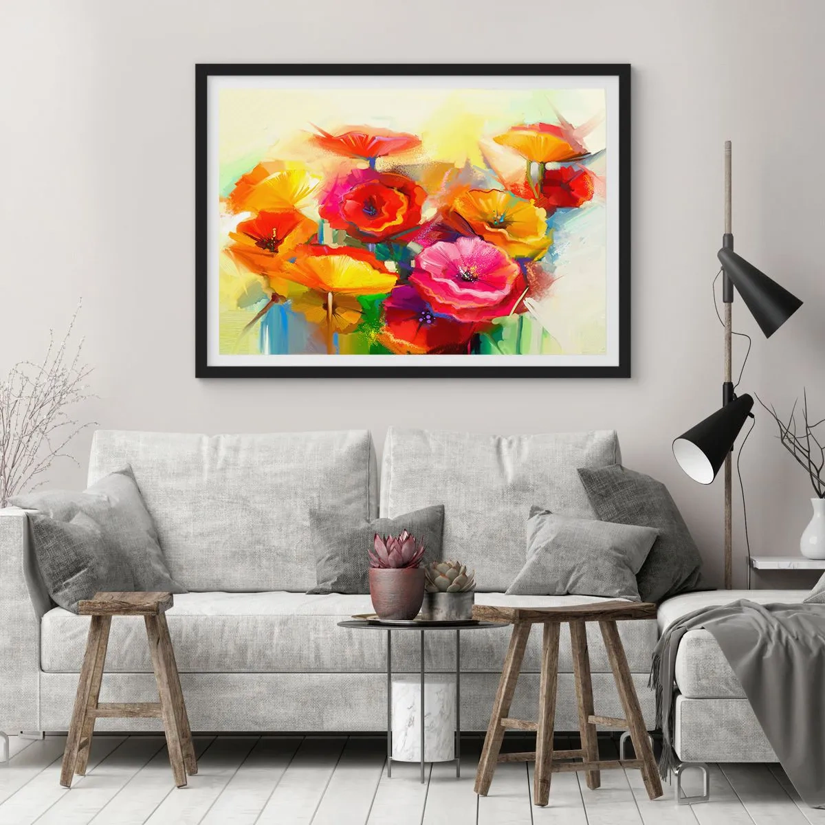 Poster in een zwarte lijst - Niet alleen rood - 50x40 cm