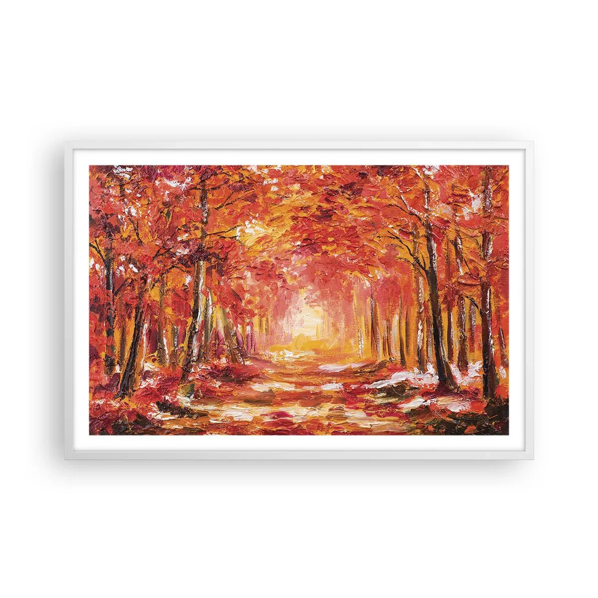 Poster in een witte lijst - Koperen bos - 91x61 cm