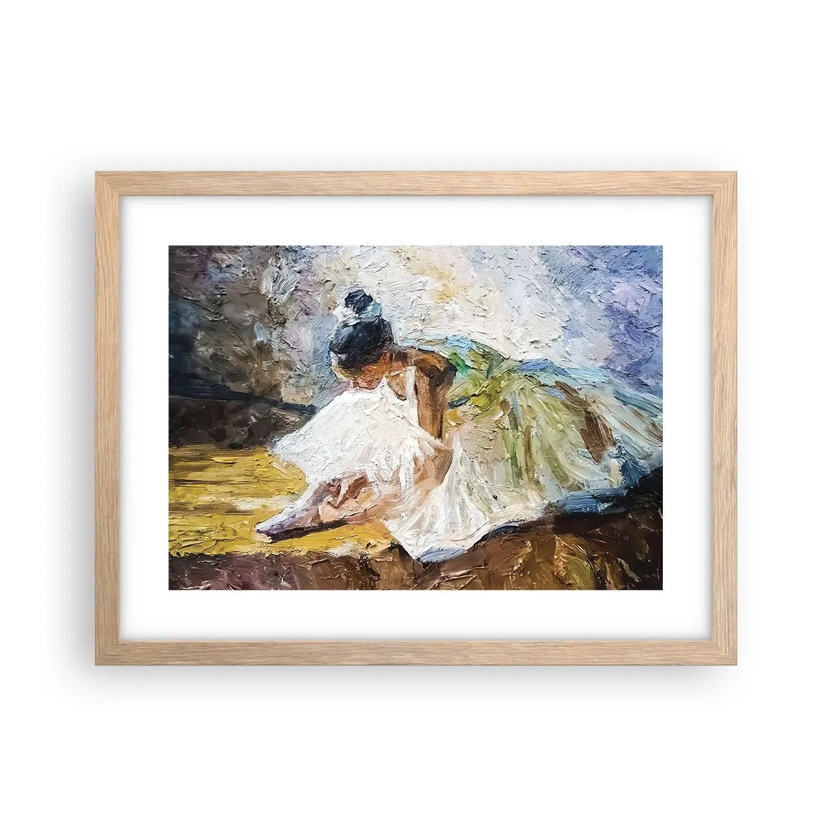 Een poster in een licht eiken lijst - Naar een schilderij van Degas - 40x30 cm