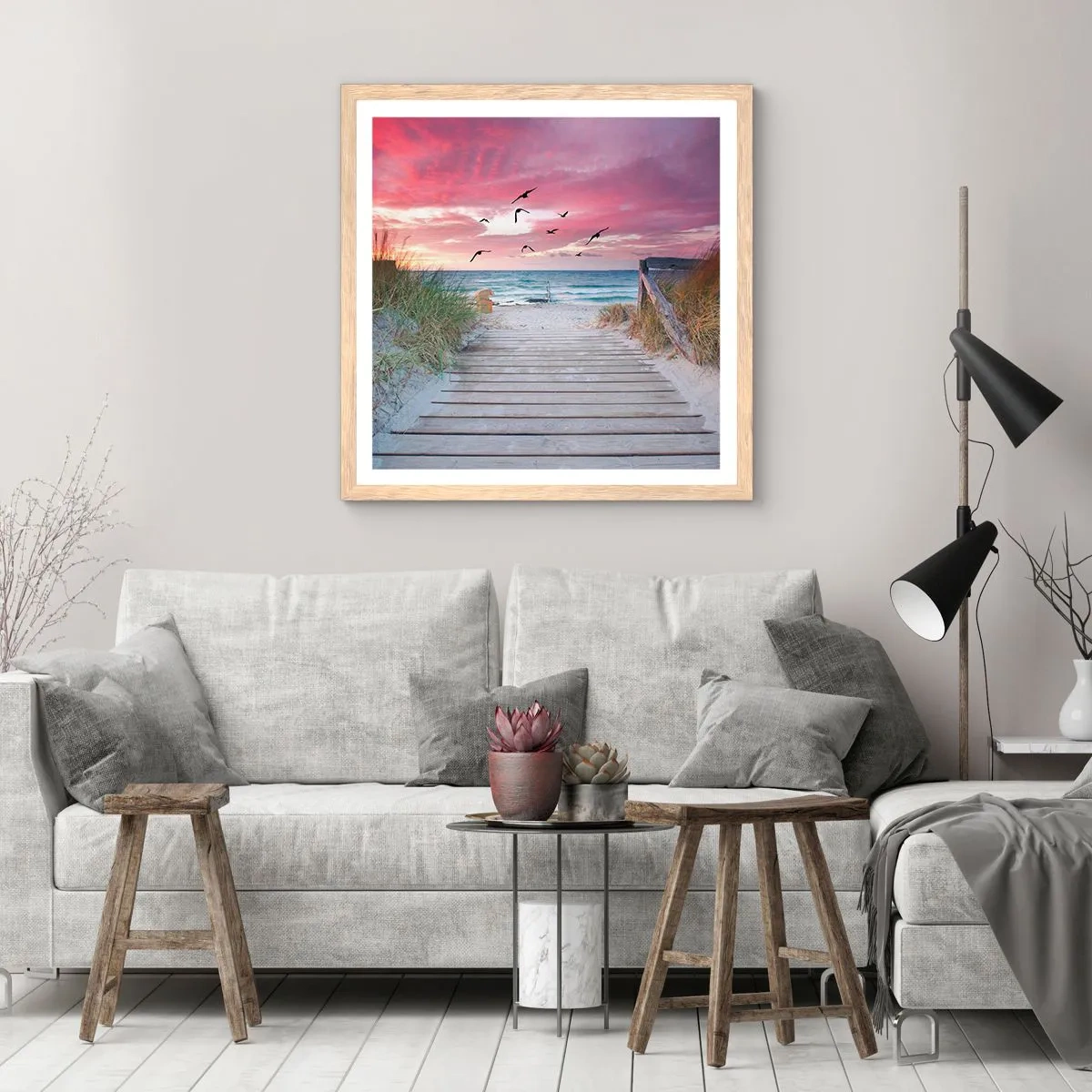 Een poster in een licht eiken lijst - Baltische indruk - 60x60 cm