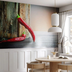 Fotobehang Premium Canvas - Red hot chili peppers - Peper, Chili, Kruiden - 500x350 cm