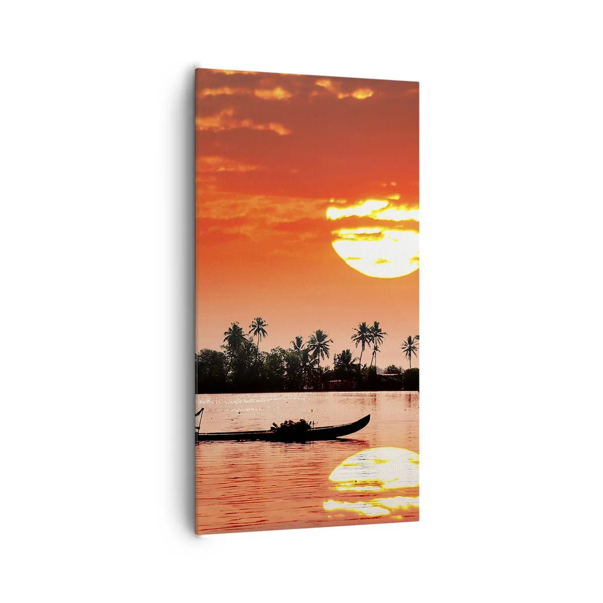 Schilderen op canvas - De rust van de tropen bij zonsondergang - 65x120 cm