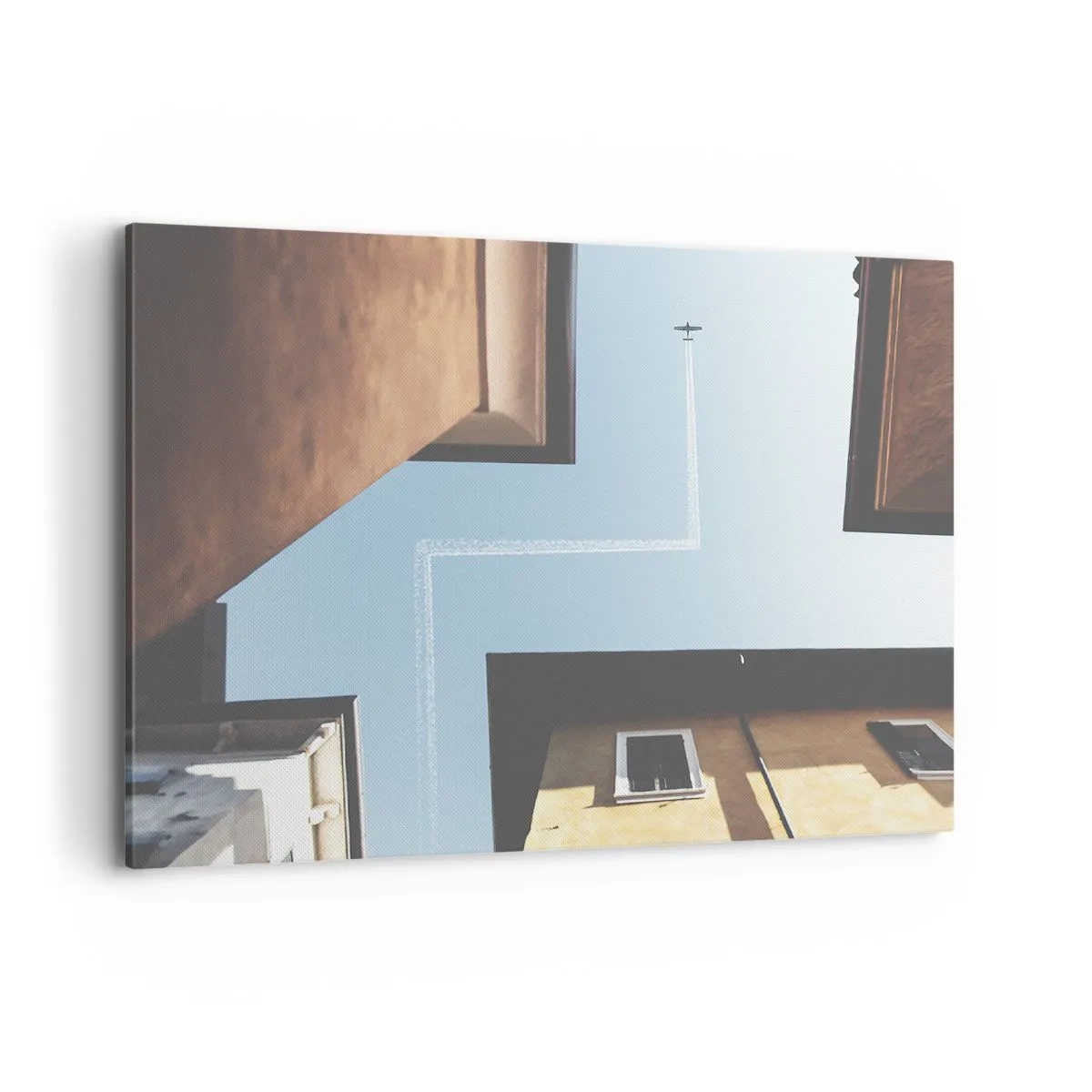 Schilderen op canvas - Boven het doolhof van de stad - 100x70 cm