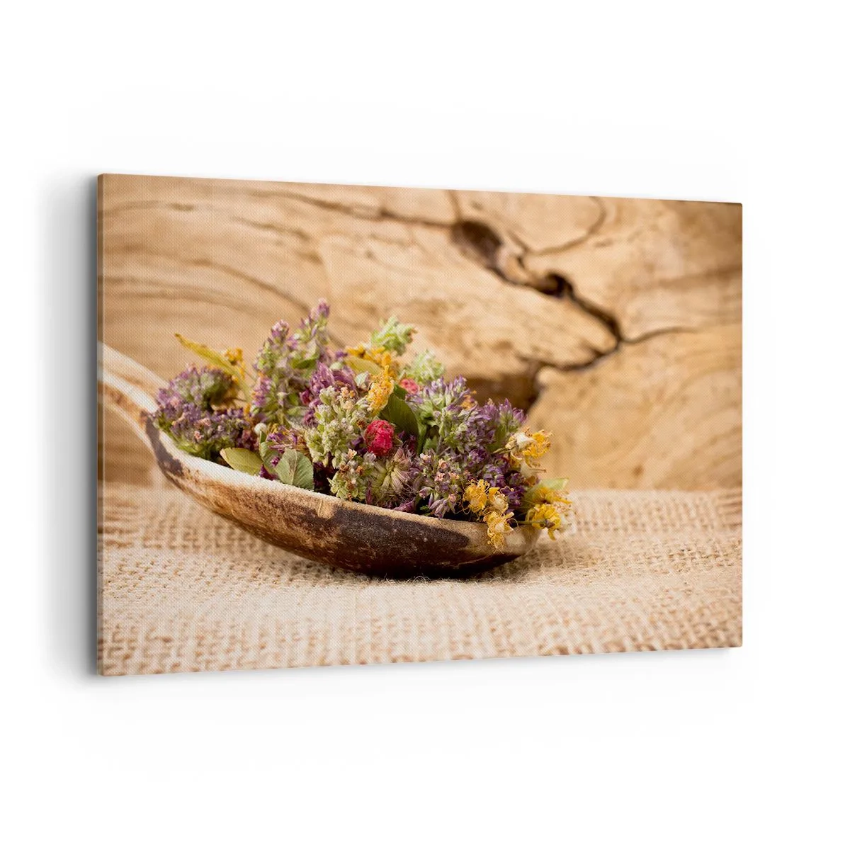 Schilderen op canvas - Kleurrijke bloemen en geurige kriuden - 120x80 cm