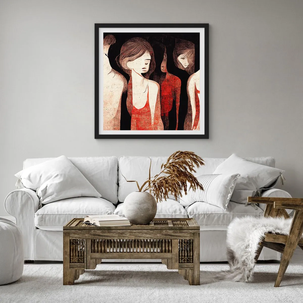 Poster in een zwarte lijst - Madonna's van duisternis - 30x30 cm