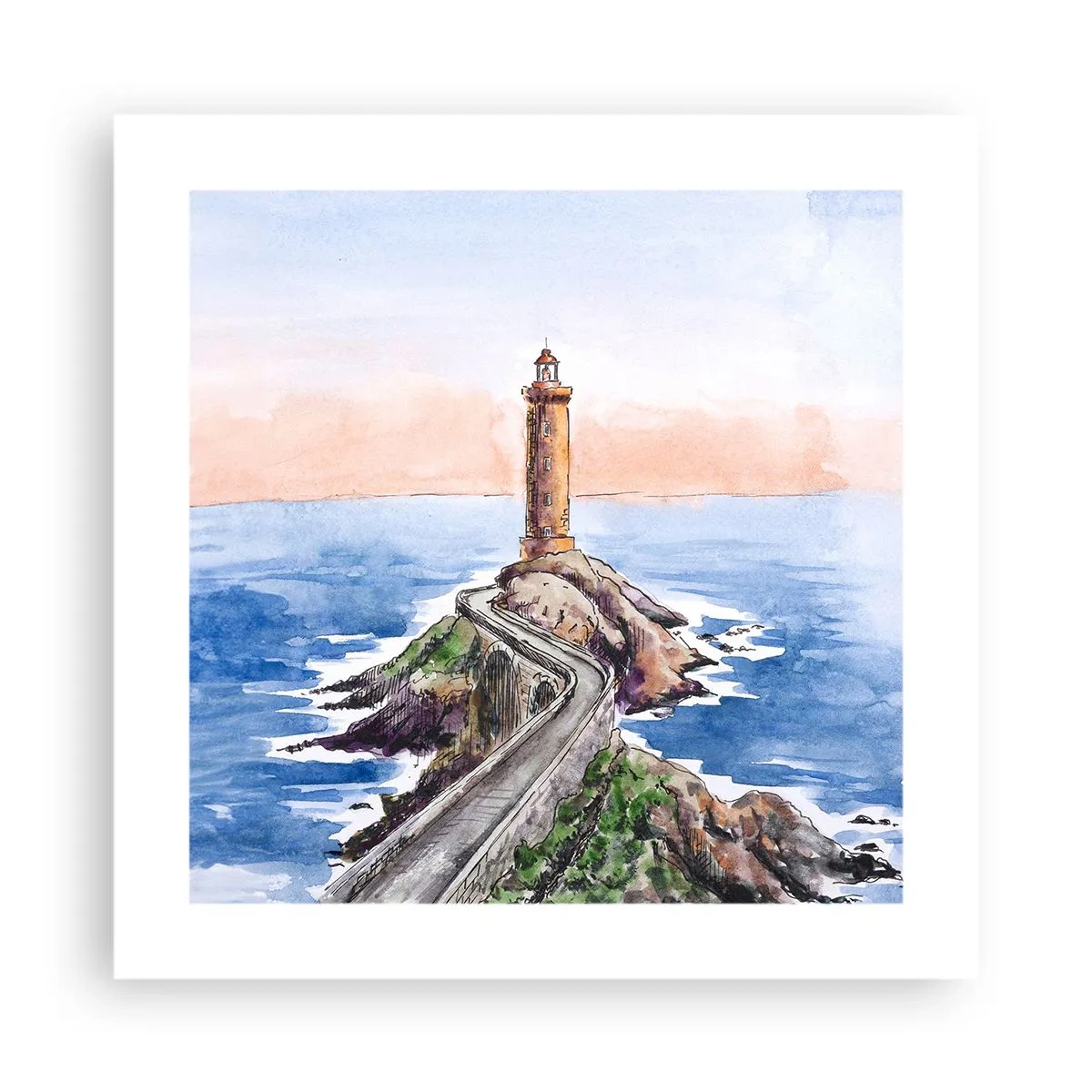 Poster - Kijkend naar de zee - 40x40 cm