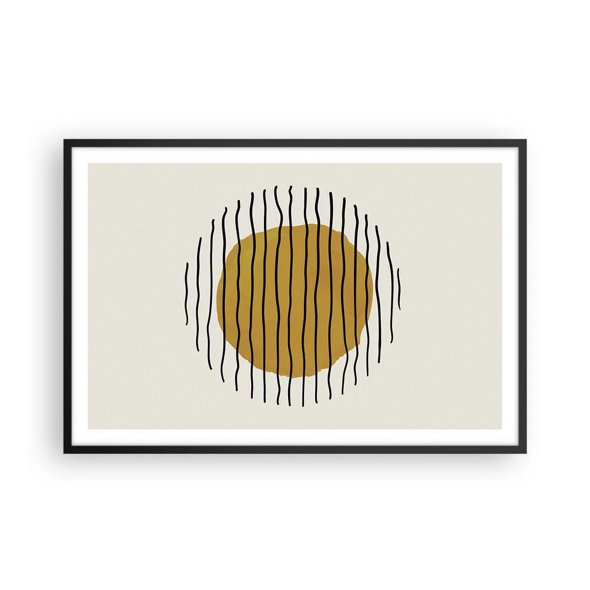 Poster in een zwarte lijst - Abstractie trillend van warmte - 91x61 cm