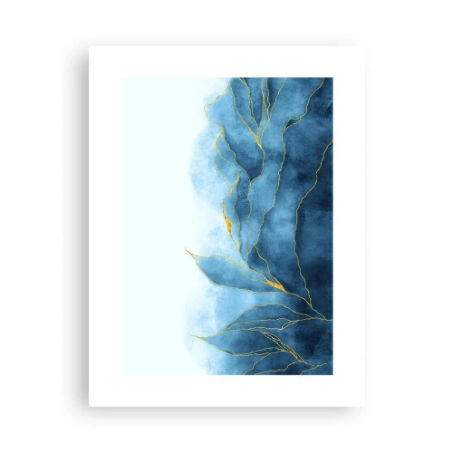 Poster - Blauw in goud - 30x40 cm