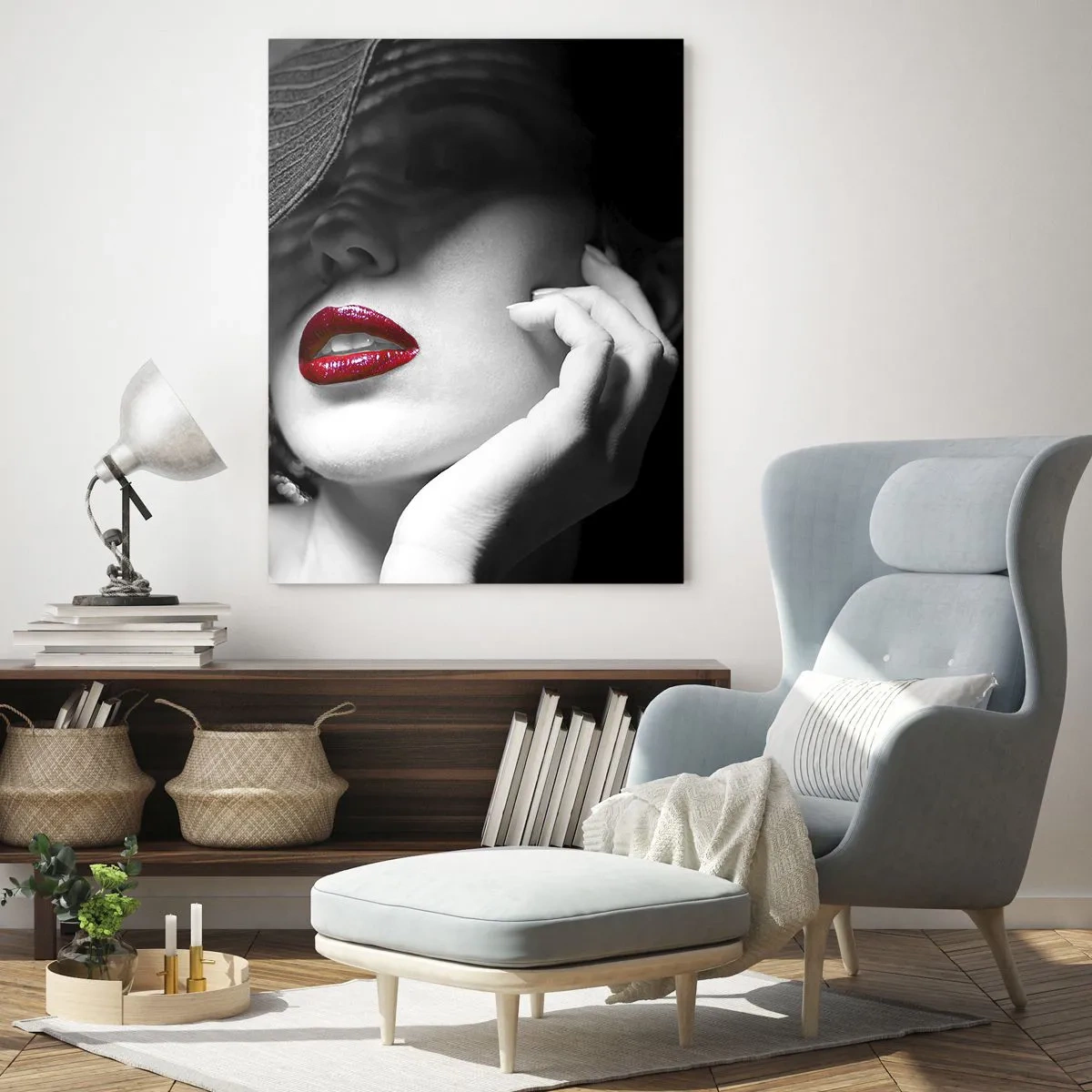 Schilderen op glas - Een studie in scharlaken - 70x100 cm
