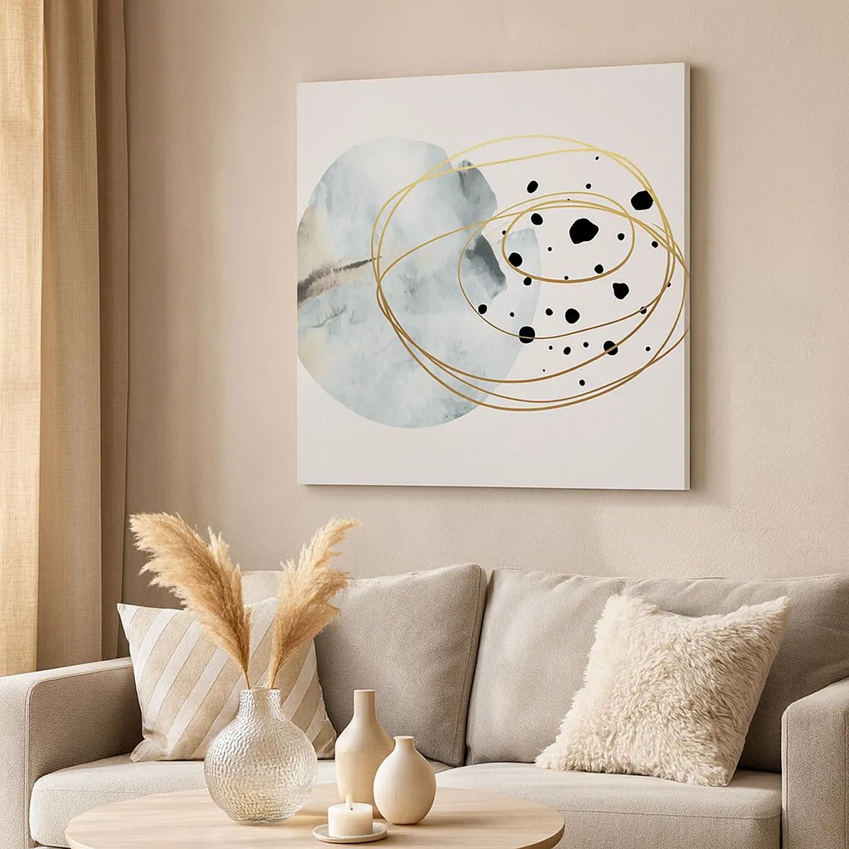 Schilderen op canvas - Omarmd door de ruimte - 30x30 cm