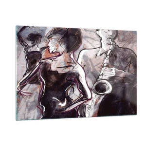 Schilderen op glas - Los op in de muziek - 120x80 cm