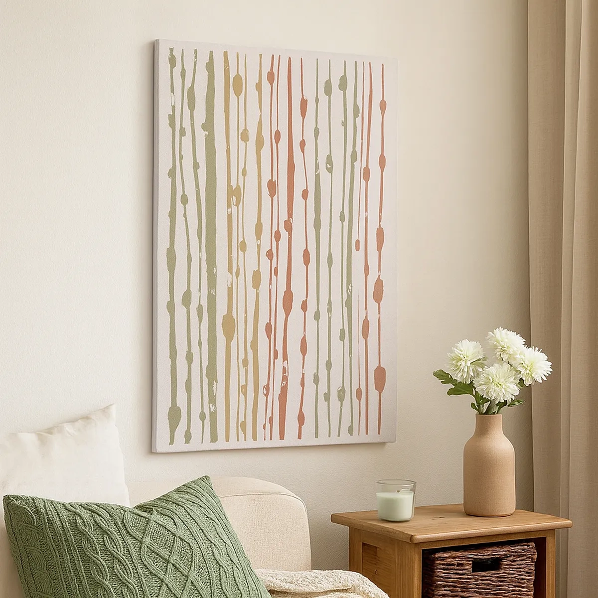 Schilderen op canvas - Muzieknotatie van kleuren - 50x70 cm