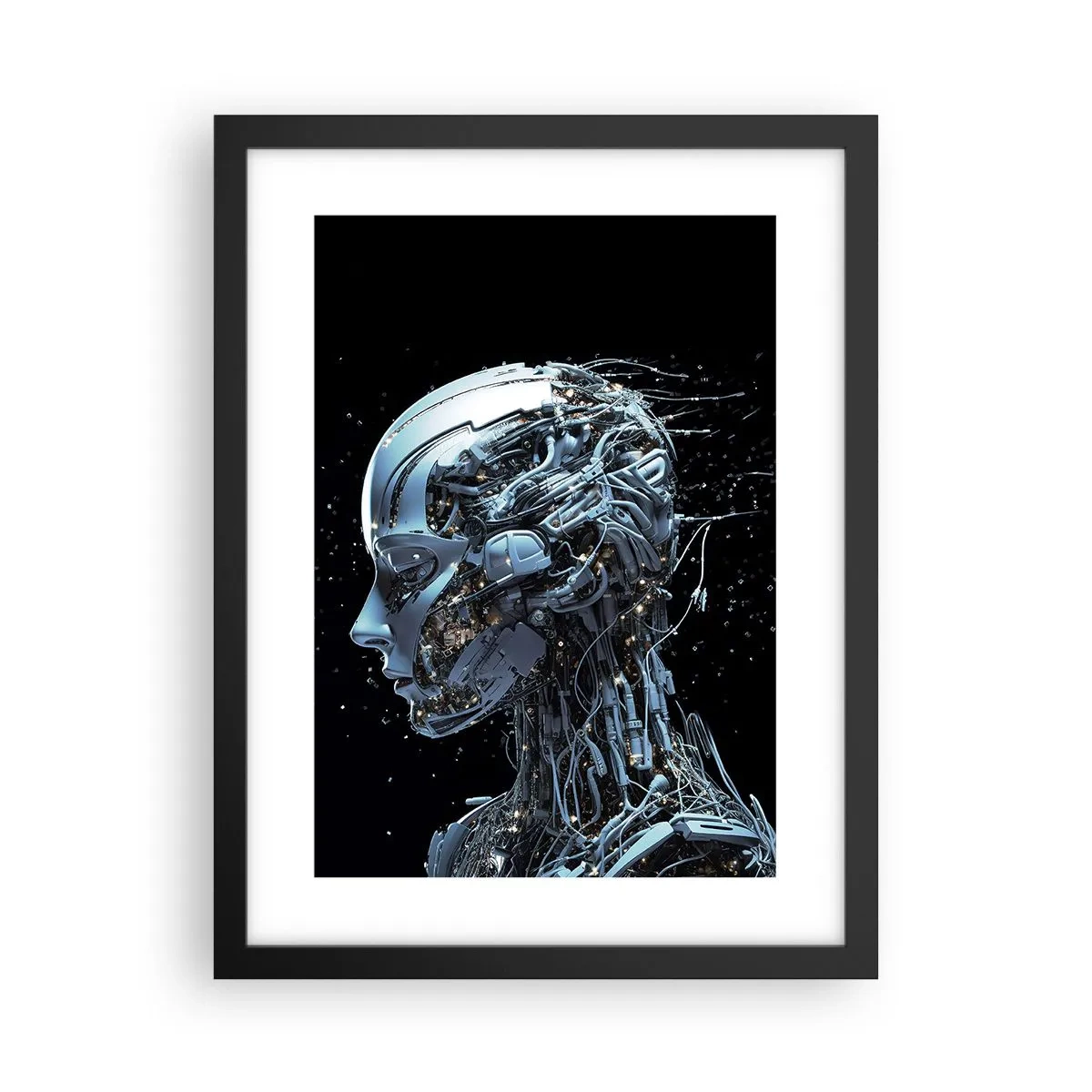 Poster in een zwarte lijst - Technologie is een vrouw - 30x40 cm