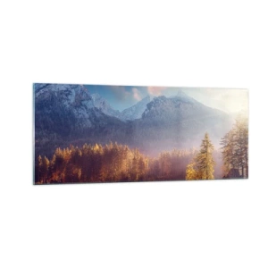 Schilderen op glas - In bergen en dalen - 100x40 cm