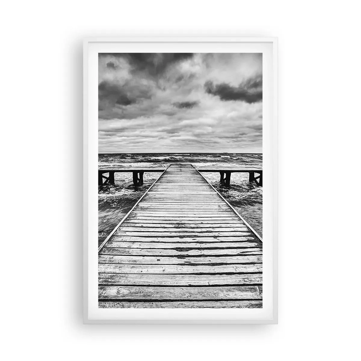 Poster in een witte lijst - Ik wacht tot de wind wegjaagt... - 61x91 cm