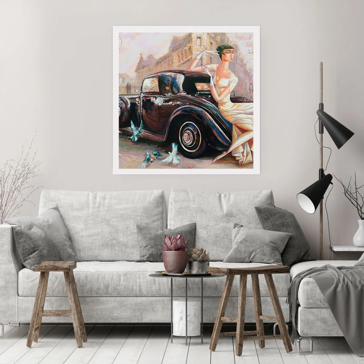 Poster - Elegantie in retrostijl - 60x60 cm