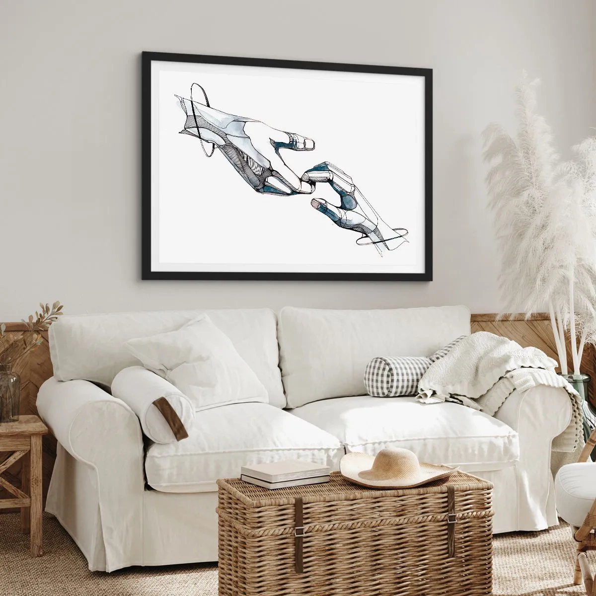 Poster in een zwarte lijst - Een goed gebaar - 91x61 cm