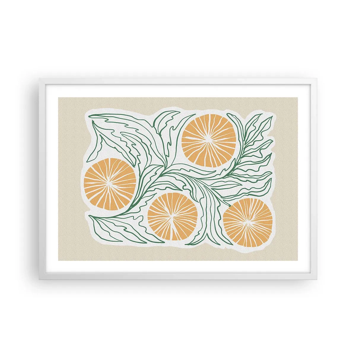 Poster in een witte lijst - Etnisch met een vleugje abstractie - 70x50 cm