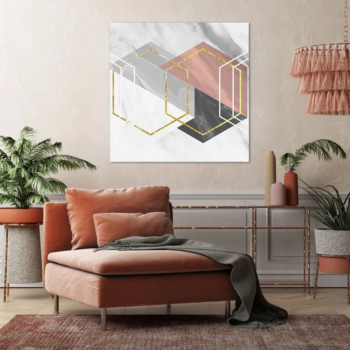 Schilderen op canvas - Keten samenstelling - 60x60 cm