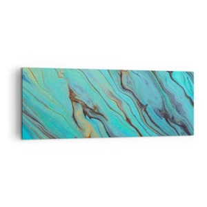 Schilderen op canvas - Turquoise vloed - 140x50 cm