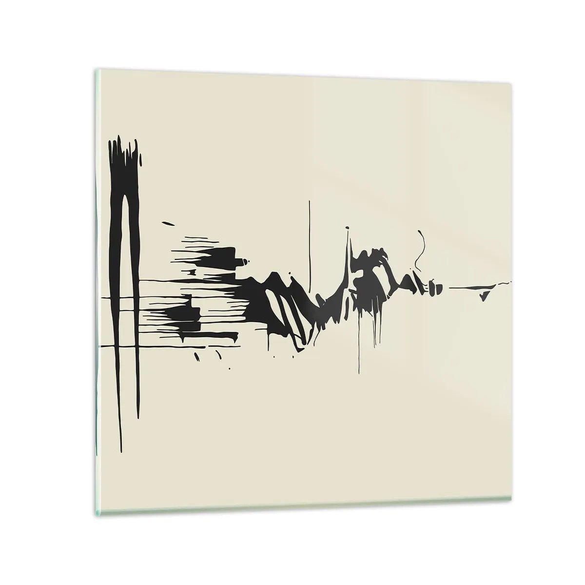 Schilderen op glas - Overhaaste abstractie - 30x30 cm