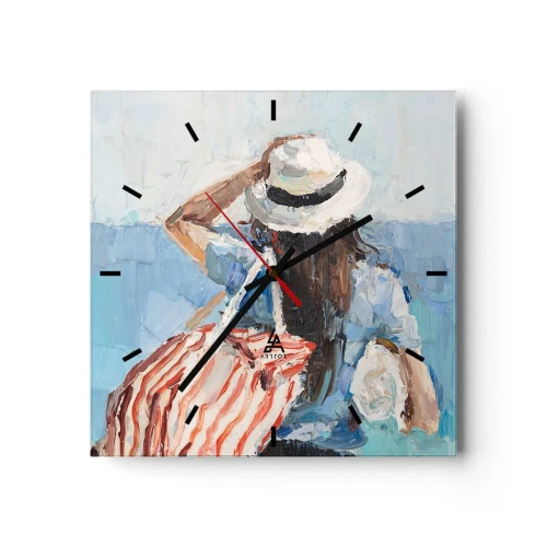 Wandklok - Klok - Welkom bij je vakantie - 40x40 cm