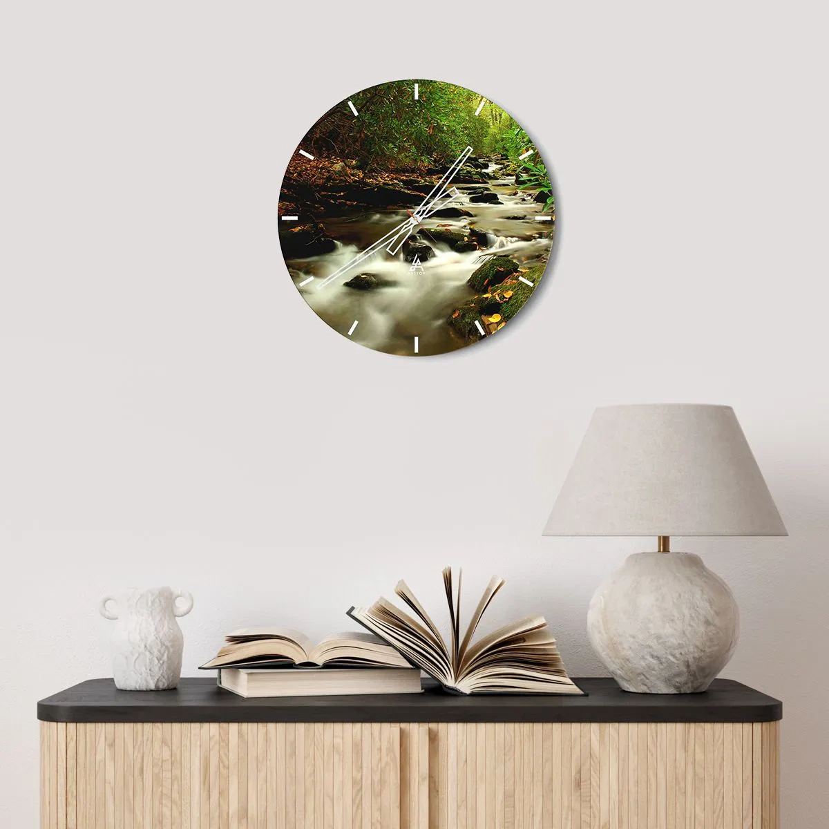 Wandklok - Klok - Zoals vloeibaar zilver - 30x30 cm