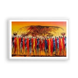 Poster in een witte lijst - Daar, daar, daar gaan ze - 91x61 cm