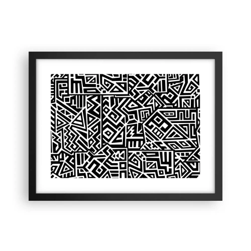 Poster in een zwarte lijst - Pre-Columbiaanse compositie - 40x30 cm