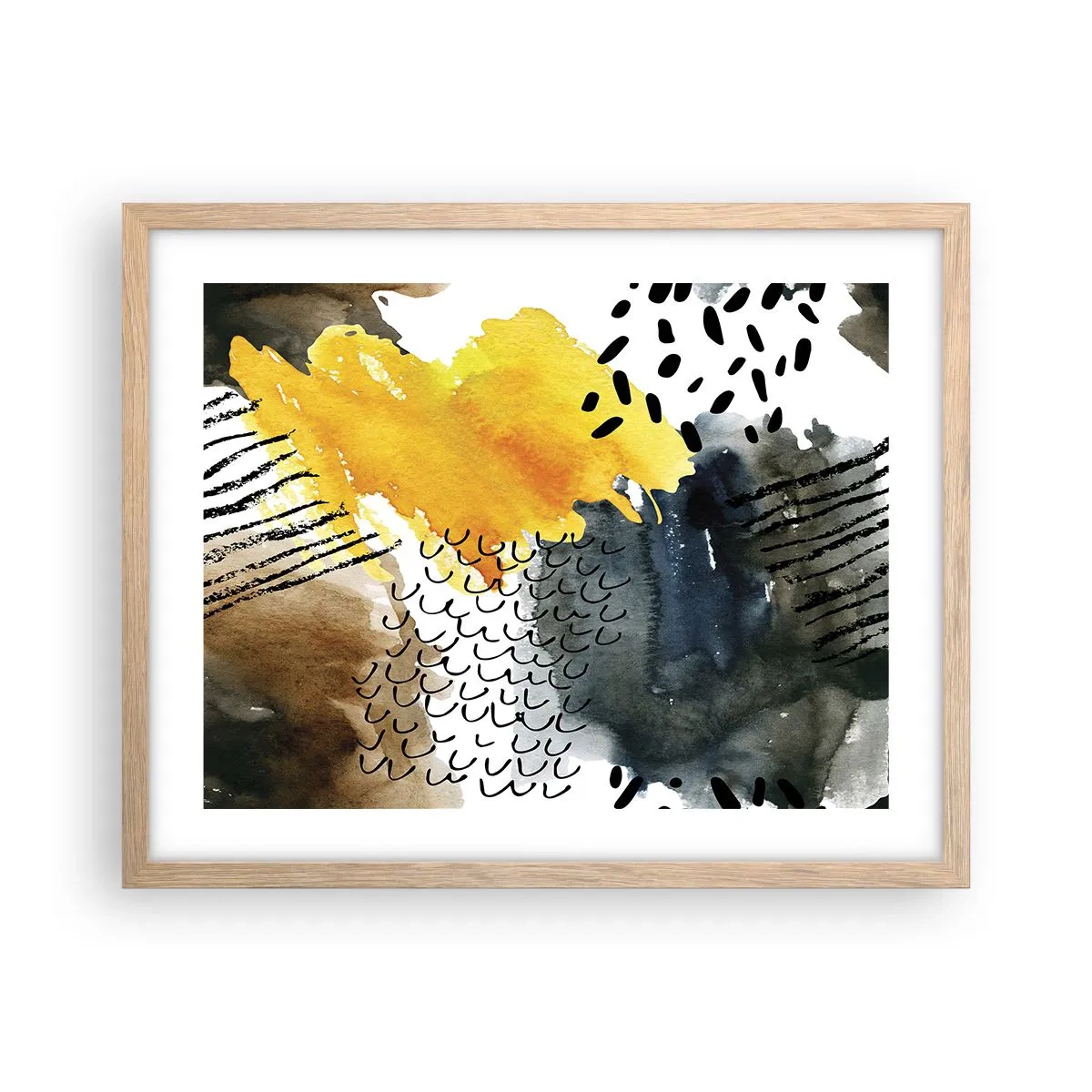 Een poster in een licht eiken lijst - Een ontmoeting van de elementen - 50x40 cm