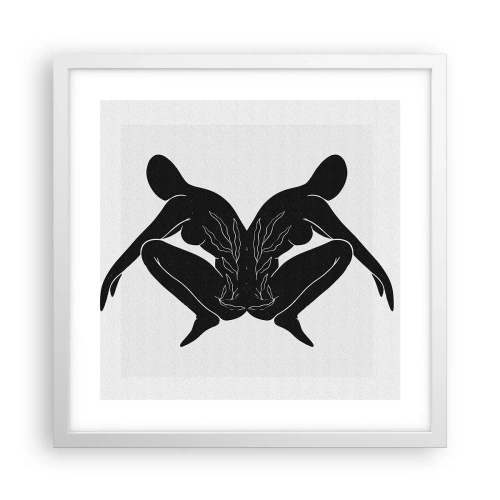 Poster in een witte lijst - Een gemeenschappelijke ziel - 40x40 cm