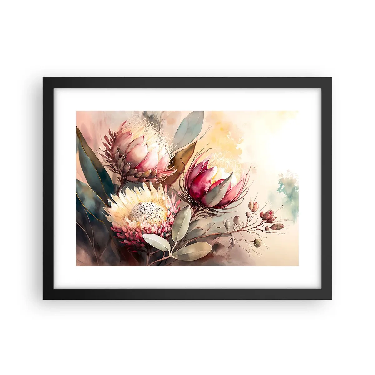 Poster in een zwarte lijst - In profiel en en face - 40x30 cm