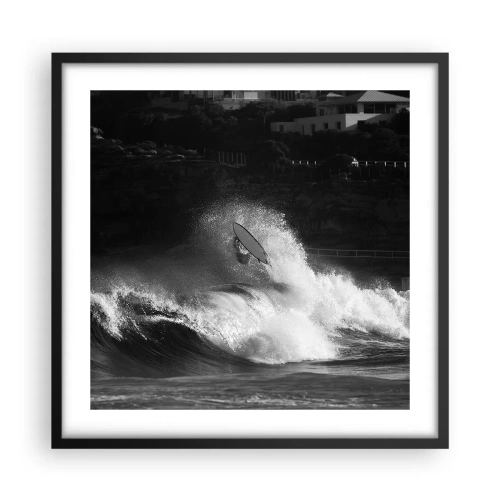 Poster in een zwarte lijst - Uitdaging aanvaard! - 50x50 cm