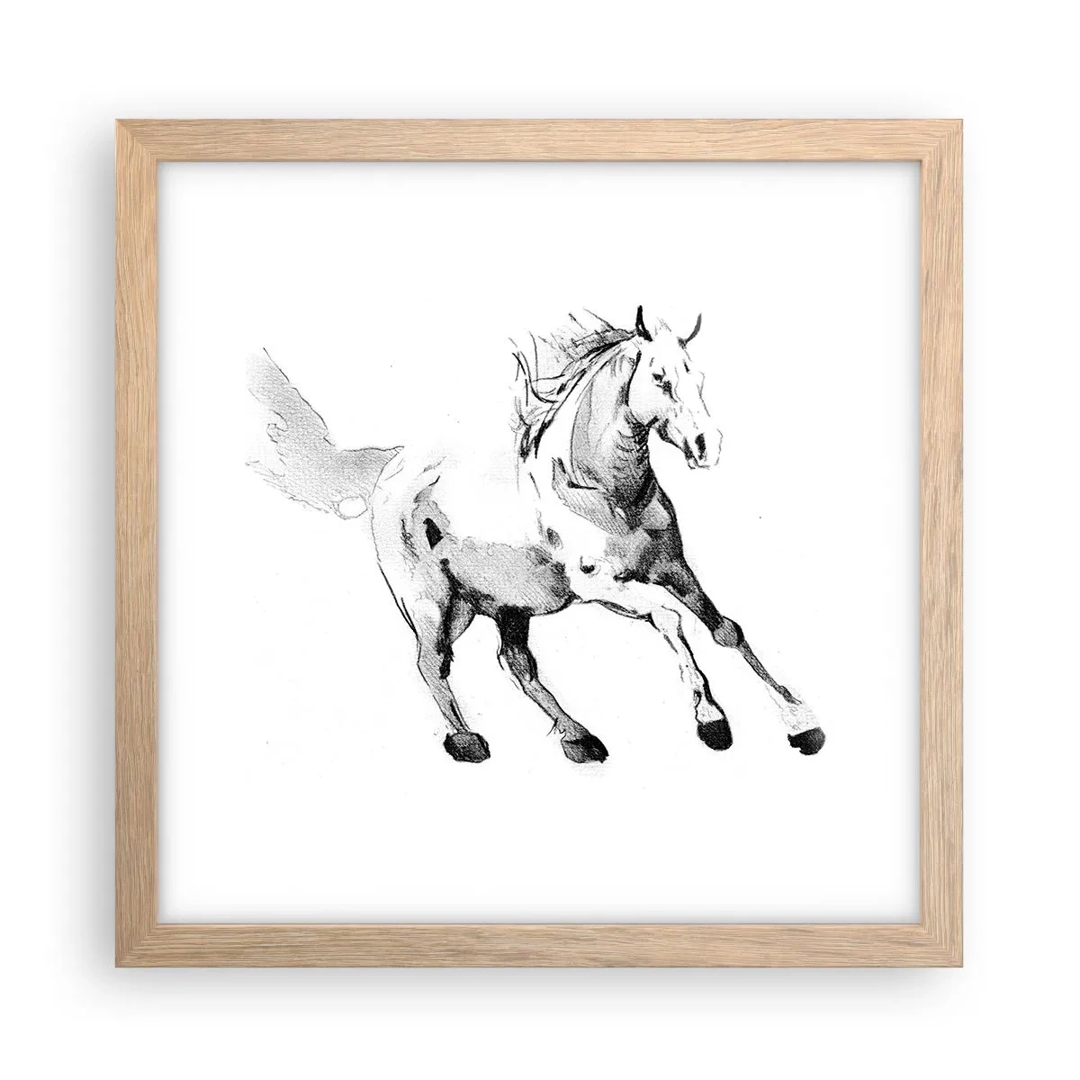 Een poster in een licht eiken lijst - Ongetemde ziel - 30x30 cm