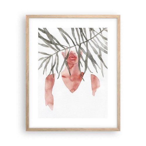 Een poster in een licht eiken lijst - Vrouwe van de tropen - 40x50 cm